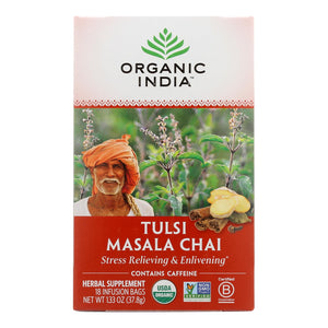 Organic India Tulsi Tea Chai Masala - 18 Tea Bags - Case Of 6 - Vita-Shoppe.com