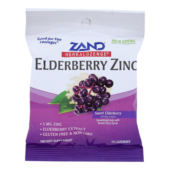 Zand Elderberry Zinc Herbal Lozenge - Case Of 12 - 15 Count - Vita-Shoppe.com