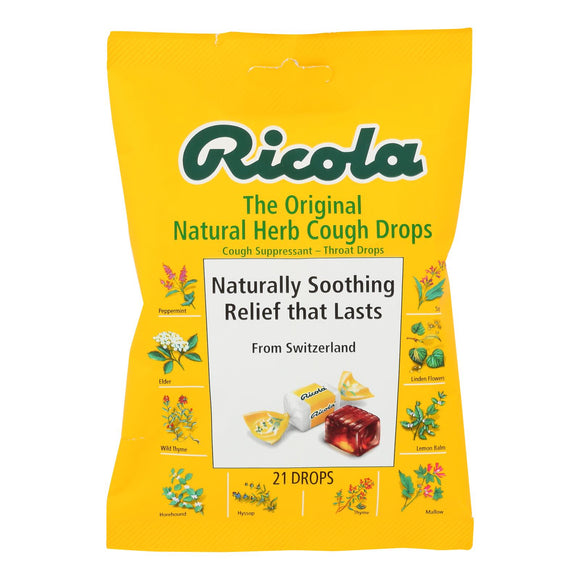 Ricola Herb Throat Drops Original - 21 Drops - Case Of 12 - Vita-Shoppe.com