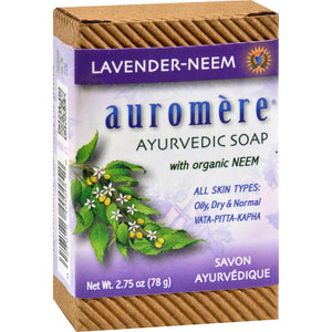 Auromere Bar Soap - Ayurvedic Lavender Neem - 2.75 Oz - Vita-Shoppe.com