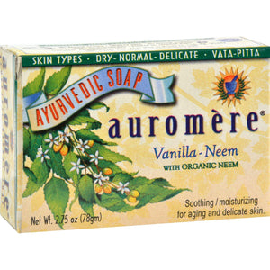 Auromere Bar Soap - Ayurvedic - Vanilla Neem - 2.75 Oz - Vita-Shoppe.com