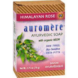 Auromere Ayurvedic Bar Soap Himalayan Rose - 2.75 Oz - Vita-Shoppe.com