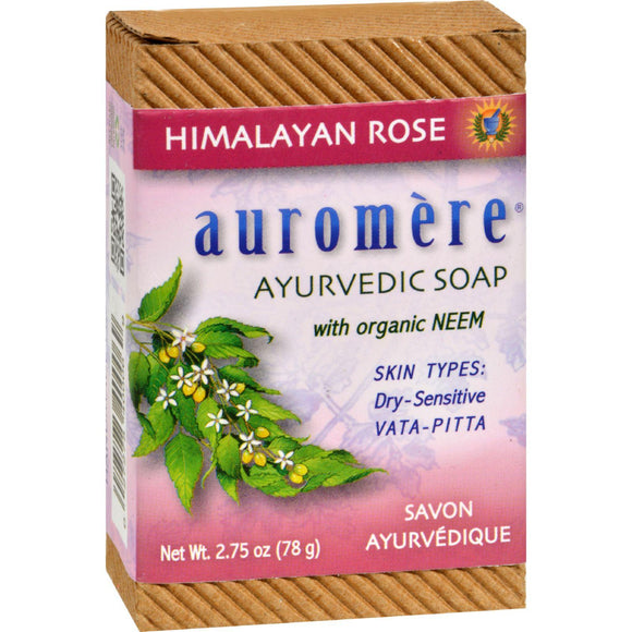 Auromere Ayurvedic Bar Soap Himalayan Rose - 2.75 Oz - Vita-Shoppe.com