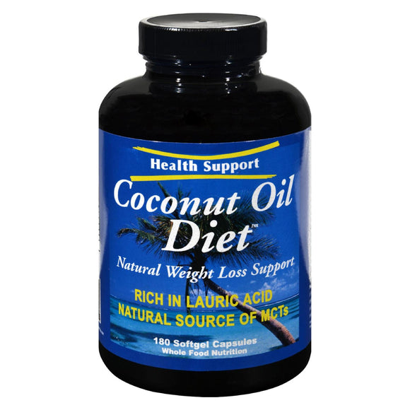 Health Support Coconut Oil Diet - 180 Softgel Capsules - Vita-Shoppe.com