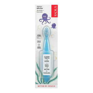 Radius - Totz Toothbrush 18+ Months - Extra Soft - Clear Sparkle - Case Of 6 - Vita-Shoppe.com