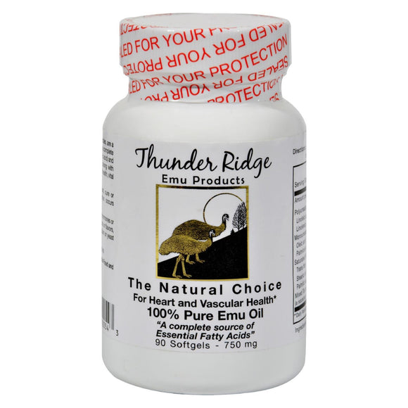 Thunder Ridge 100% Pure Emu Oil - 750 Mg - 90 Softgels - Vita-Shoppe.com