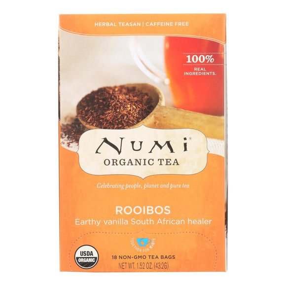 Numi Red Mellow Bush Rooibos Tea - 18 Tea Bags - Case Of 6 - Vita-Shoppe.com