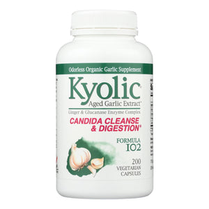 Kyolic - Aged Garlic Extract Candida Cleanse And Digestion Formula102 - 200 Vegetarian Capsules - Vita-Shoppe.com