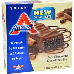 Atkins Advantage Bar Dark Chocolate Decadence - 5 Bars - Vita-Shoppe.com