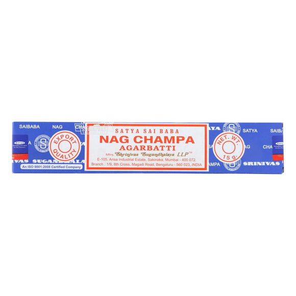 Sai Baba Nag Champa Agarbatti Incense - 15 G - Case Of 12 - Vita-Shoppe.com
