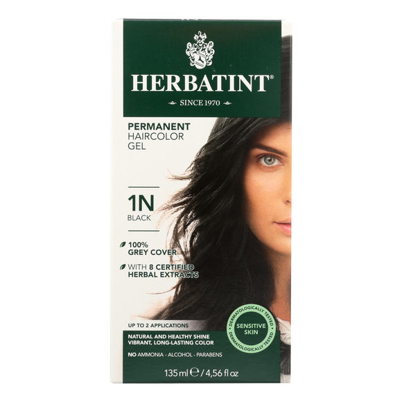 Herbatint Permanent Herbal Haircolour Gel 1n Black - 135 Ml - Vita-Shoppe.com