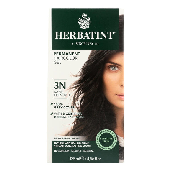 Herbatint Permanent Herbal Haircolour Gel 3n Dark Chestnut - 135 Ml - Vita-Shoppe.com