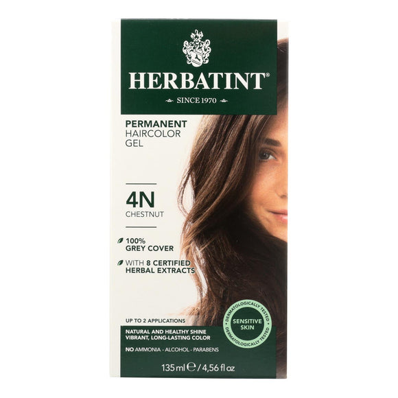 Herbatint Permanent Herbal Haircolour Gel 4n Chestnut - 135 Ml - Vita-Shoppe.com