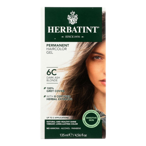Herbatint Permanent Herbal Haircolour Gel 6c Dark Ash Blonde - 135 Ml - Vita-Shoppe.com