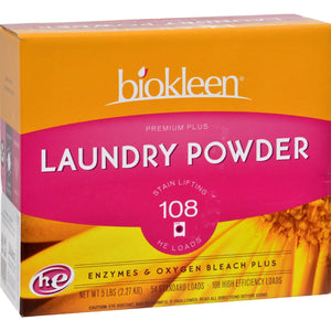 Biokleen Laundry Powder Premium Plus Stain Lifting Enzyme Formula - 5 Lbs - Vita-Shoppe.com