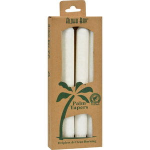 Aloha Bay Palm Tapers White - 4 Candles - Vita-Shoppe.com