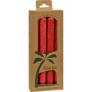Aloha Bay Palm Tapers Red - 4 Candles - Vita-Shoppe.com