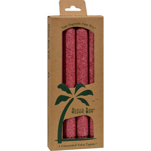 Aloha Bay Palm Tapers Burgundy - 4 Candles - Vita-Shoppe.com