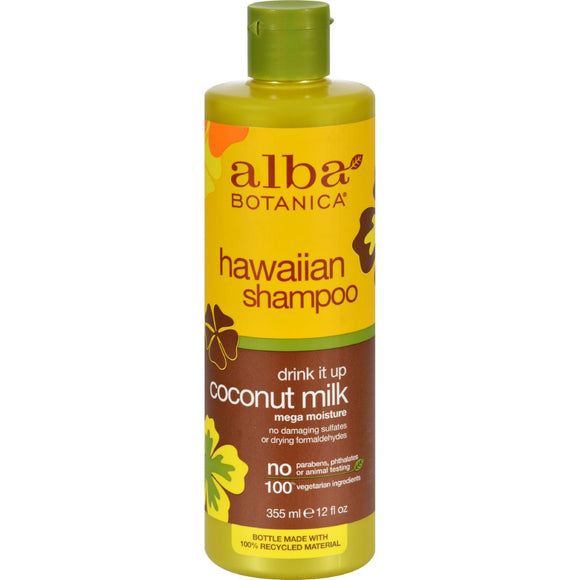 Alba Botanica Natural Hawaiian Shampoo Drink It Up Coconut Milk - 12 Fl Oz - Vita-Shoppe.com