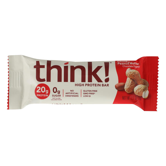 Think Products Thin Bar - Chunky Peanut Butter - Case Of 10 - 2.1 Oz - Vita-Shoppe.com