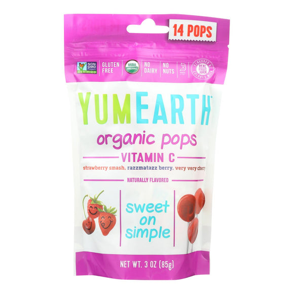 Yummy Earth Organic Vitamin C Pops - 3 Oz - Case Of 6 - Vita-Shoppe.com