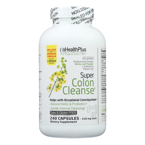 Health Plus - Super Colon Cleanse - 500 Mg - 240 Capsules - Vita-Shoppe.com