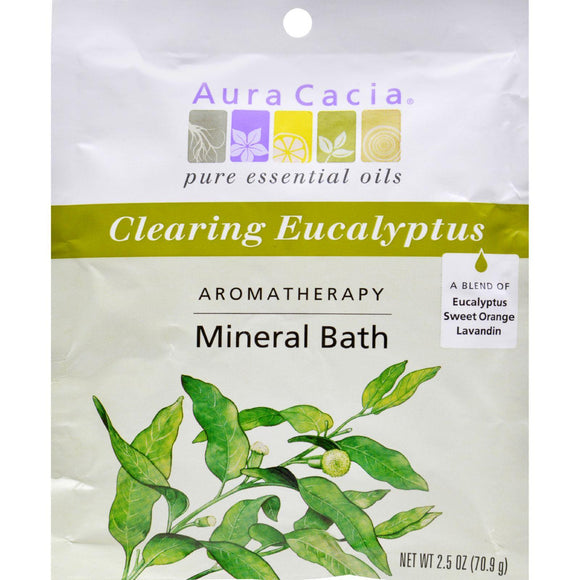 Aura Cacia Aromatherapy Mineral Bath Eucalyptus Harvest - 2.5 Oz - Case Of 6 - Vita-Shoppe.com
