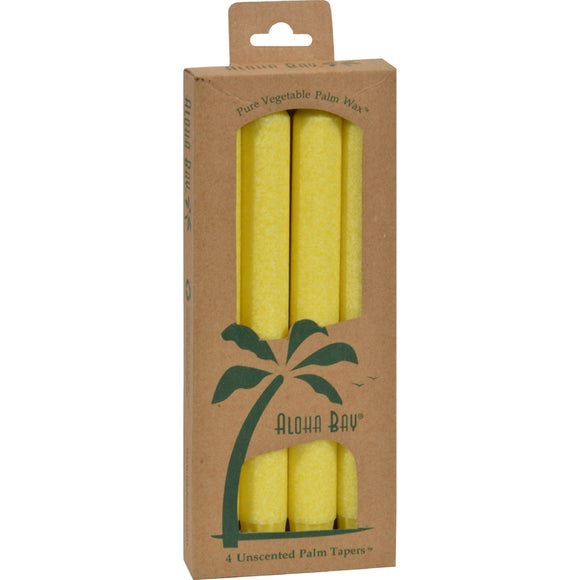 Aloha Bay Palm Tapers Yellow Candle Unscented - 4 Candles - Vita-Shoppe.com
