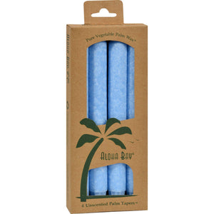Aloha Bay Palm Tapers Light Blue Candles - Unscented - 4 Pack - Vita-Shoppe.com