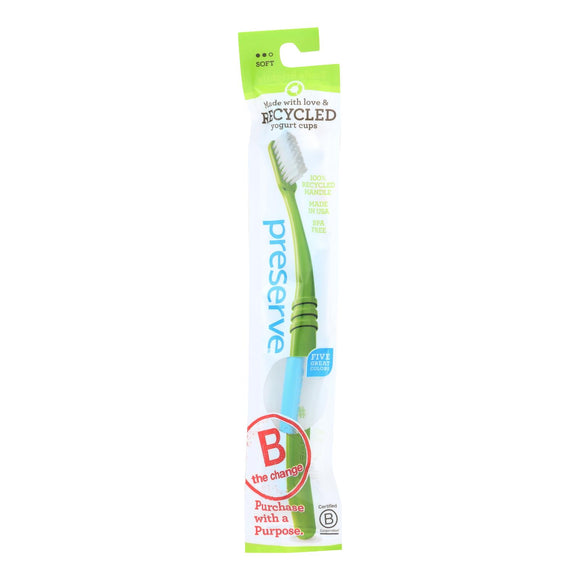 Preserve Adult Toothbrush In A Lightweight Pouch Soft - 6 Pack - Assorted Colors - Vita-Shoppe.com