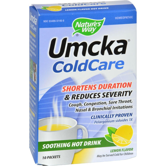 Nature's Way Umcka Coldcare Soothing Hot Drink Lemon - 10 Packets - Vita-Shoppe.com