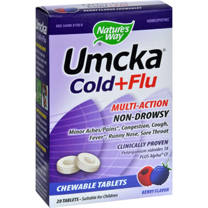 Nature's Way Umcka Cold Plus Flu Berry - 20 Chewables - Vita-Shoppe.com