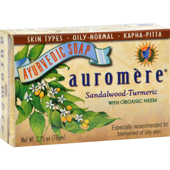 Auromere Ayurvedic Bar Soap Sandalwood-turmeric - 2.75 Oz - Vita-Shoppe.com