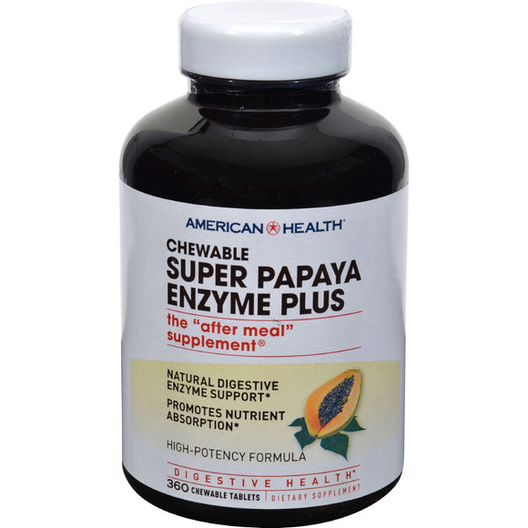 American Health Super Papaya Enzyme Plus Chewable - 360 Chewable Tablets - Vita-Shoppe.com