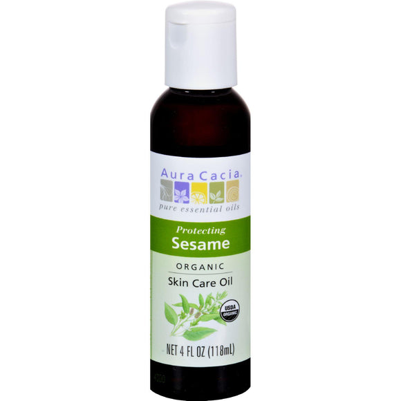 Aura Cacia Organic Aromatherapy Sesame Oil - 4 Fl Oz - Vita-Shoppe.com