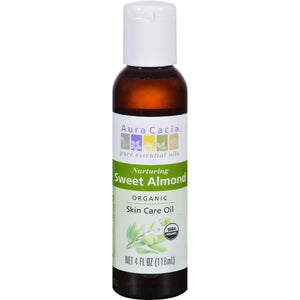 Aura Cacia Organic Aromatherapy Sweet Almond Oil - 4 Fl Oz - Vita-Shoppe.com