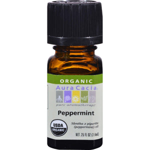 Aura Cacia Organic Peppermint - .25 Oz - Vita-Shoppe.com