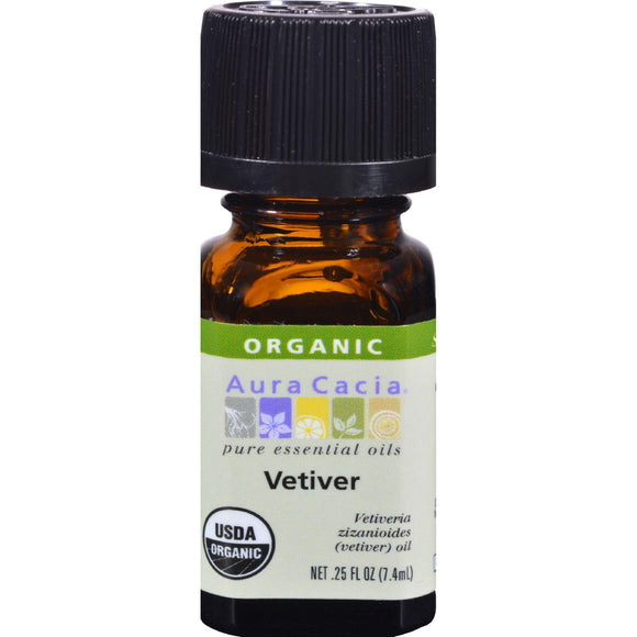 Aura Cacia Organic Essential Oil - Vetiver - .25 Oz - Vita-Shoppe.com