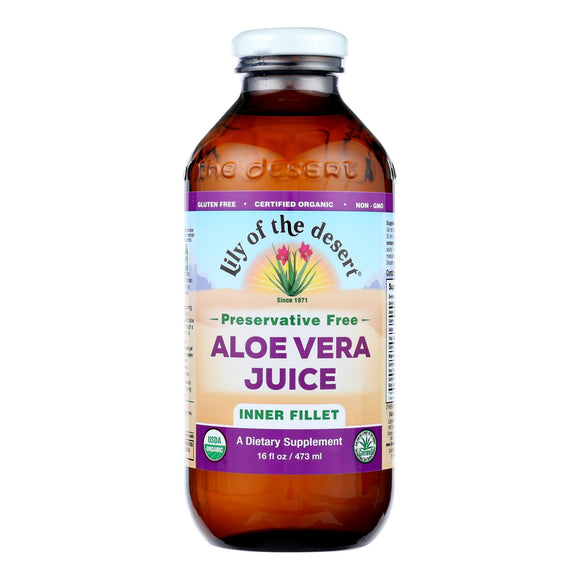 Lily Of The Desert - Organic Aloe Vera Juice Inner Fillet - 16 Fl Oz - Vita-Shoppe.com