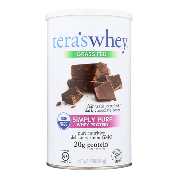 Tera's Whey Protein - Rbgh Free - Fair Trade Dark Chocolate - 12 Oz - Vita-Shoppe.com