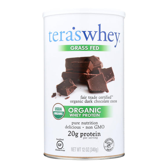 Teras Whey Protein Powder - Whey - Organic - Fair Trade Certified Dark Chocolate Cocoa - 12 Oz - Vita-Shoppe.com