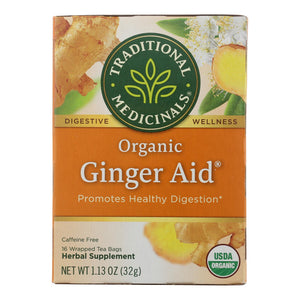 Traditional Medicinals Organic Ginger Aid Herbal Tea - 16 Tea Bags - Case Of 6 - Vita-Shoppe.com