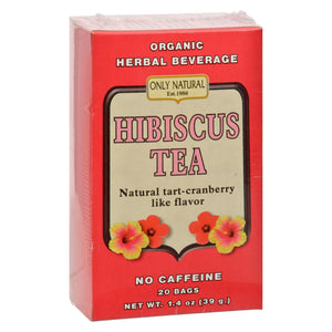Only Natural Organic Hibiscus Tea - 20 Bags - Vita-Shoppe.com