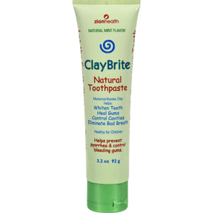 Zion Health Claybrite Natural Toothpaste - Natural Mint - 3.2 Oz - Vita-Shoppe.com