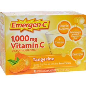 Alacer Emergen-c Vitamin C Fizzy Drink Mix Tangerine - 1000 Mg - 30 Packets - Vita-Shoppe.com