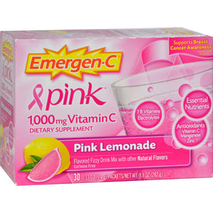 Alacer Emergen-c Vitamin C Fizzy Drink Mix Pink Lemonade - 1000 Mg - 30 Packets - Vita-Shoppe.com