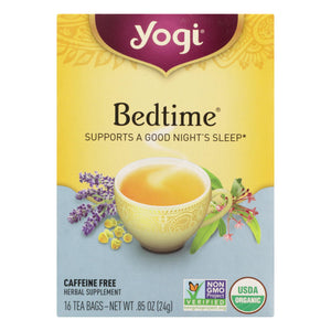 Yogi Bedtime Herbal Tea Caffeine Free Chamomile - 16 Tea Bags - Case Of 6 - Vita-Shoppe.com