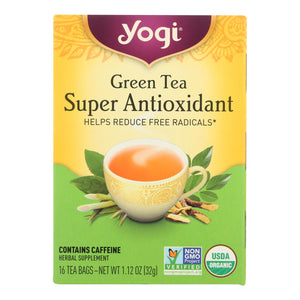 Yogi Green Tea Super Anti-oxidant - 16 Tea Bags - Case Of 6 - Vita-Shoppe.com