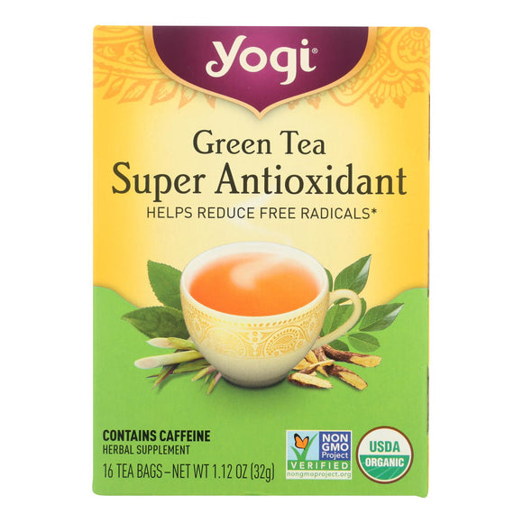 Yogi Green Tea Super Anti-oxidant - 16 Tea Bags - Case Of 6 - Vita-Shoppe.com