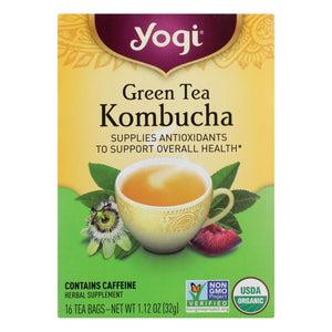 Yogi Herbal Green Tea Kombucha - 16 Tea Bags - Case Of 6 - Vita-Shoppe.com